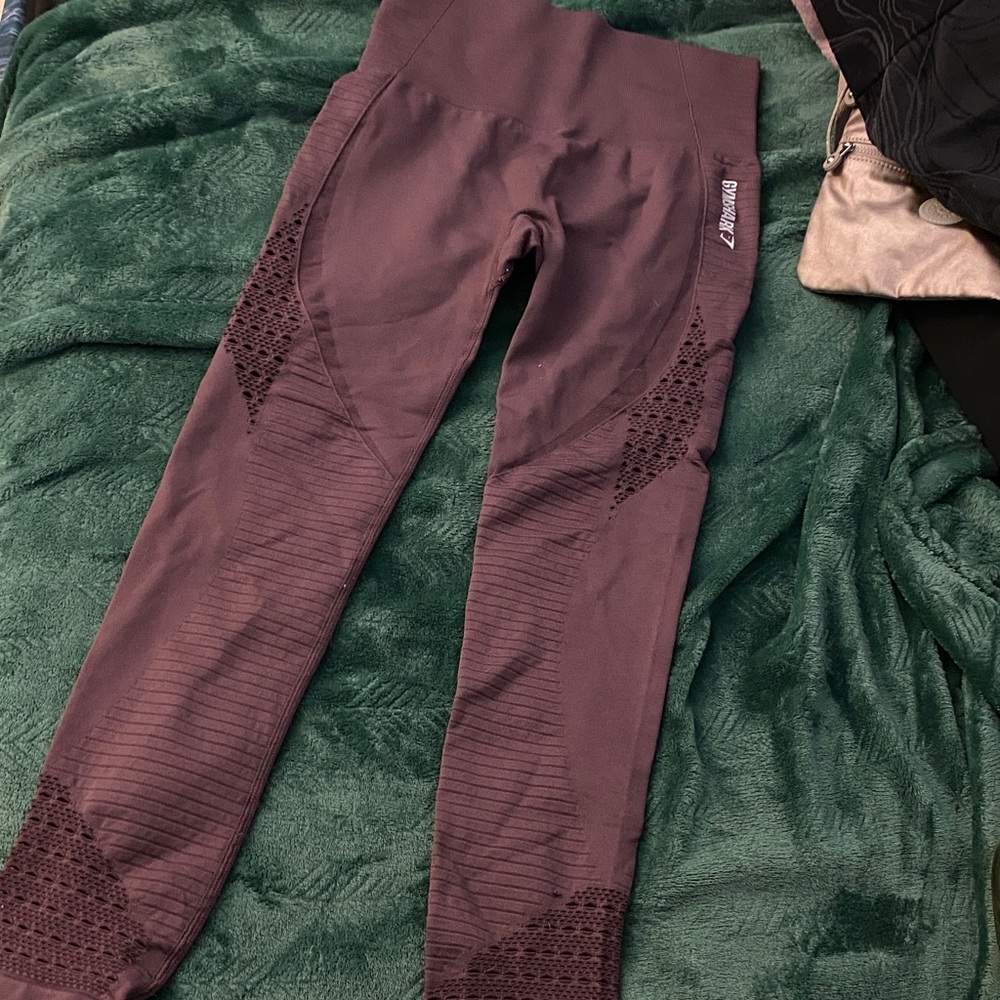 Gymshark Plum Textured Leggings - Picture 1 of 3